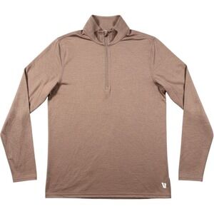 Vuori Quarter Zip Pullover Mens Medium Brown Heathered Performance Shirt V221‎